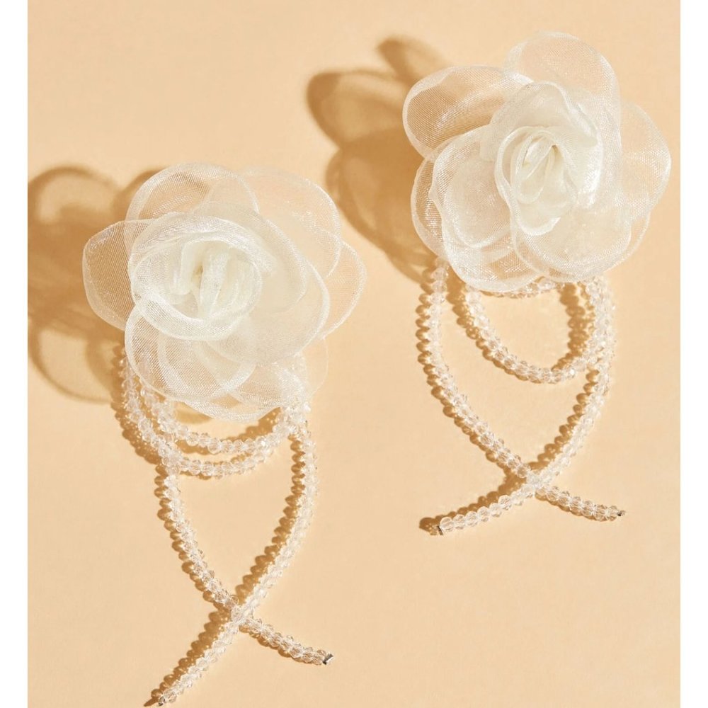 NWT Pearl Rose Earrings Ashley Stewart 0994-J